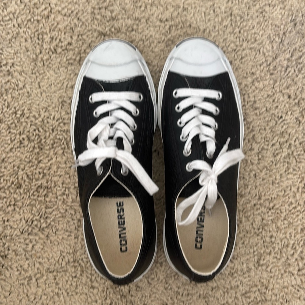 Black leather Jack Purcell Converse